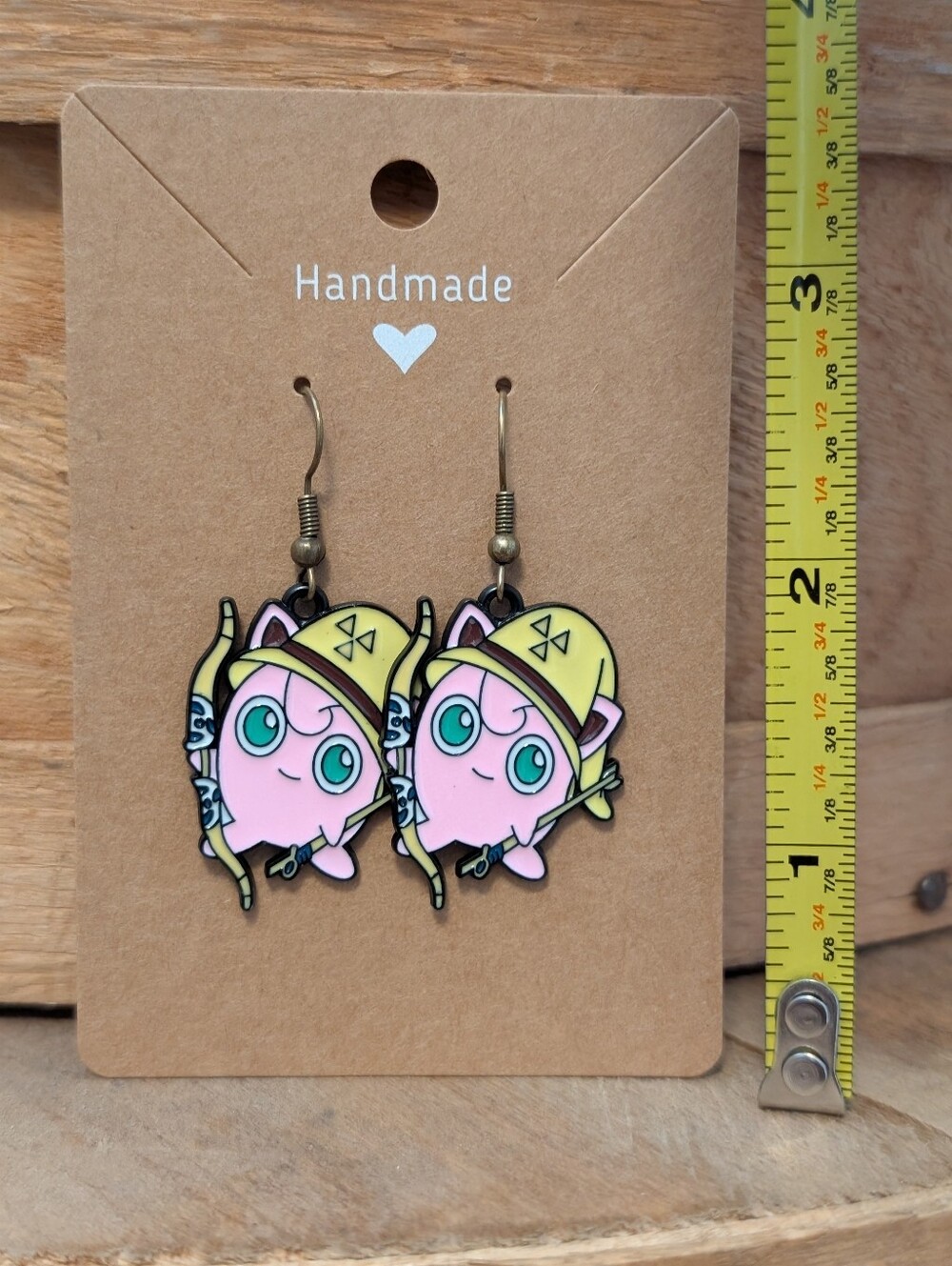 Anime Pokemon Jigglypuff Enamel Metal Earrings NEW